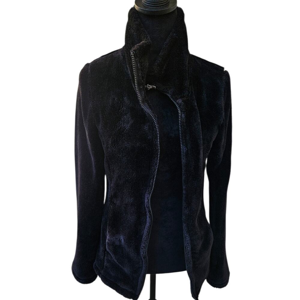 32 Degrees Heat Plush Fleece Jacket Black Full Zip Soft Sherpa Women's Size S